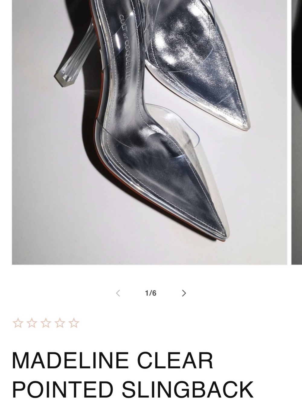 Madeline Clear Pointed Slingback Heels